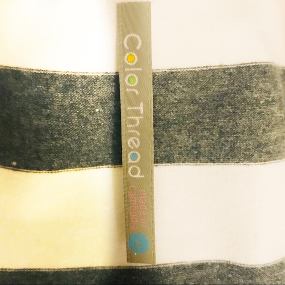 Color Thread Gray & White Striped Racer Back Maxi - Picture 2 of 8